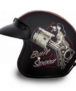 Daytona Helmets DC6-BFS ‘Cruiser’ Built For Speed Dull Black ¾ Open Face Helmet Riding Gear