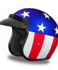 Daytona Helmets DC6-CA ‘Cruiser’ Captain Americal ¾ Open Face Helmet Riding Gear