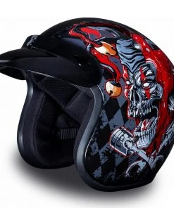 Daytona Helmets DC6-J ‘Cruiser’ Joker Gloss Black ¾ Open Face Helmet Riding Gear