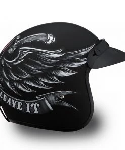 Riding Gear Daytona Helmets DC6-L ‘Cruiser’ Love It Dull Black ¾ Open Face Helmet