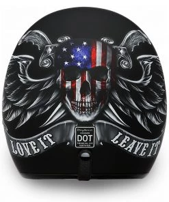 Riding Gear Daytona Helmets DC6-L ‘Cruiser’ Love It Dull Black ¾ Open Face Helmet