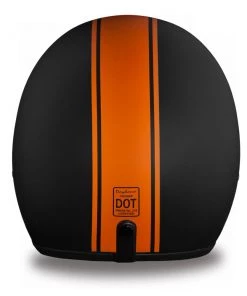 Riding Gear Daytona Helmets DC6-O ‘Cruiser’ Dull Black With Orange Pin Stripe ¾ Open Face Helmet