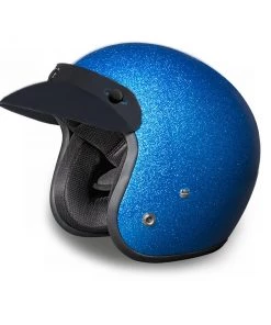 Riding Gear Daytona Helmets DC7-BL ‘Cruiser’ Blue Metal Flake ¾ Open Face Helmet