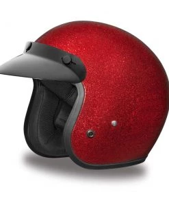 Daytona Helmets DC7-RD ‘Cruiser’ Red Metal Flake ¾ Open Face Helmet Riding Gear