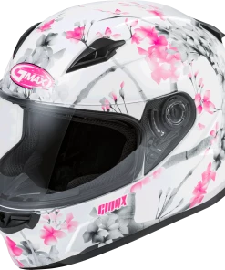 Gmax 72-5708 FF-49 'Blossom' Full-Face Helmet White/Pink/Grey Riding Gear