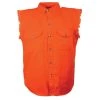 Milwaukee Leather DM1003 Men's Orange Lightweight Sleeveless Denim Shirt