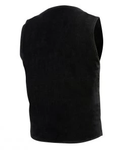 Motorcycle Vests Milwaukee Leather DM1310 Men's Black Denim Classic Snap Front Biker Vest