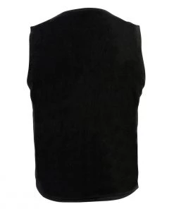 Motorcycle Vests Milwaukee Leather DM1310 Men's Black Denim Classic Snap Front Biker Vest