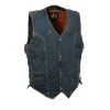 Motorcycle Vests Milwaukee Leather DM1315 Men's Blue Denim Classic Side Lace Snap Front Vest