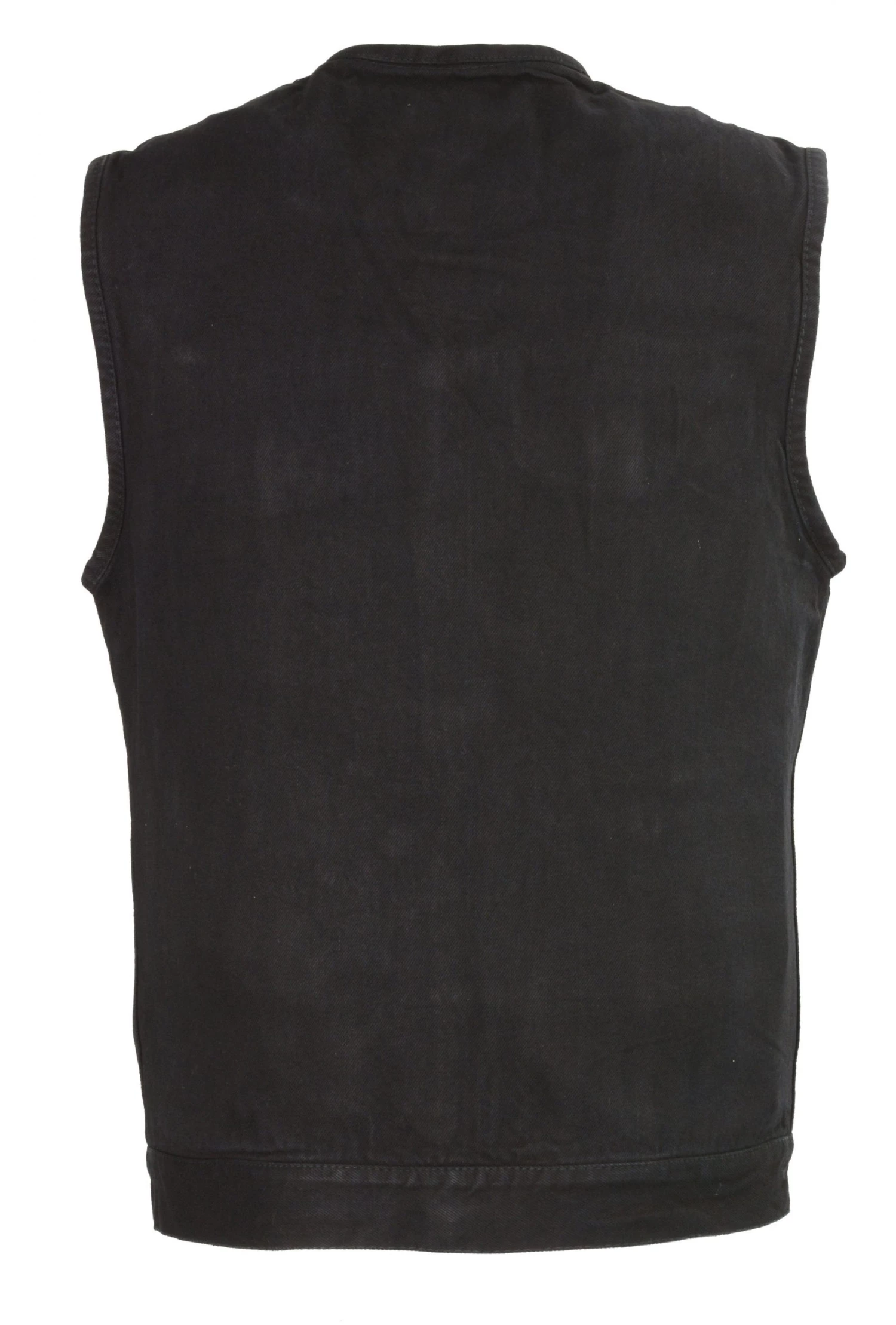 Biker's Edge DM1937 Men's Black Snap Front Denim Club Vest