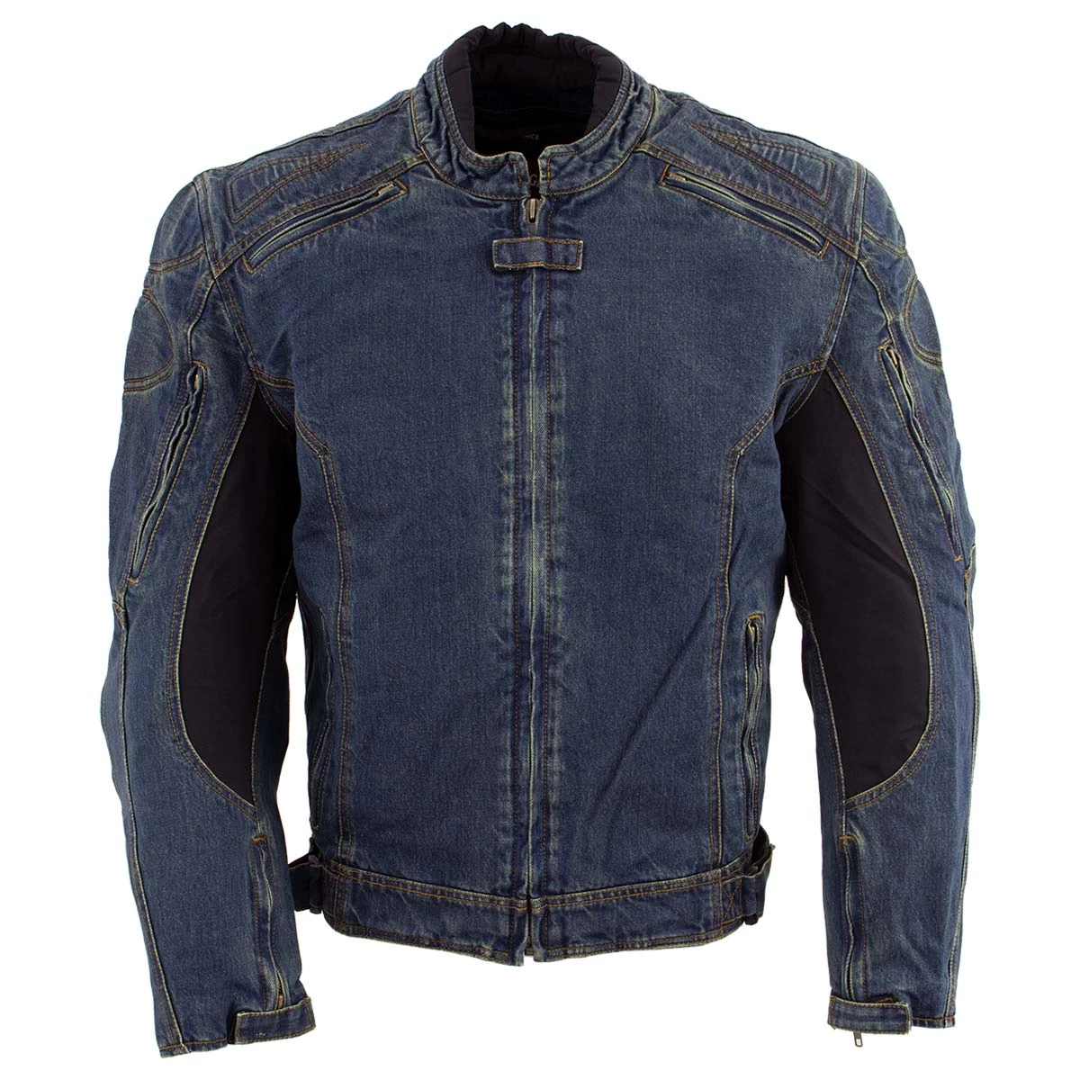 Biker's Edge Bikers Edge DM1991 Men's Blue ‘Armored And Vented’ Denim Racing Jacket Motorcycle Jackets