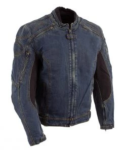 Biker's Edge Bikers Edge DM1991 Men's Blue ‘Armored And Vented’ Denim Racing Jacket Motorcycle Jackets
