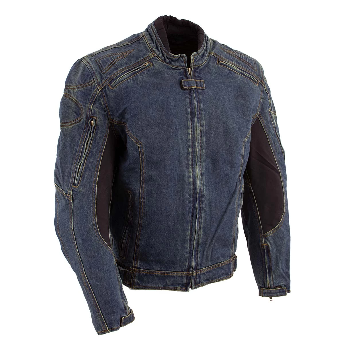 Biker's Edge Bikers Edge DM1991 Men's Blue ‘Armored And Vented’ Denim Racing Jacket Motorcycle Jackets