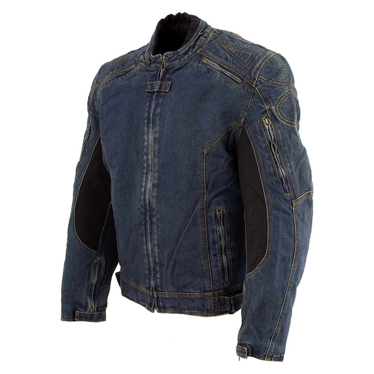 Biker's Edge Bikers Edge DM1991 Men's Blue ‘Armored And Vented’ Denim Racing Jacket Motorcycle Jackets