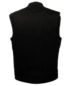 Milwaukee Leather DM2238 Men's Black Denim Snap Front Club Style Vest