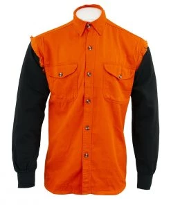 Riding Gear NexGen DM3333 Men's Orange And Black Long Sleeve Button Shirt