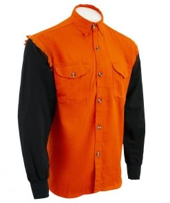 Riding Gear NexGen DM3333 Men's Orange And Black Long Sleeve Button Shirt