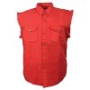 Milwaukee Leather DM4007 Men's Red Lightweight Sleeveless Denim Shirt Sleveless Denim Shirts