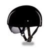 Daytona Helmets DS8-A ‘Skull Cap' Gloss Black Half Face Helmet With Inner Shield Riding Gear
