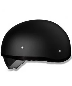Riding Gear Daytona Helmets DS8-B ‘Skull Cap' Dull Black Half Face Helmet With Inner Shield