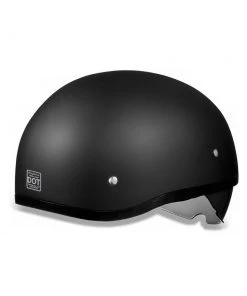 Riding Gear Daytona Helmets DS8-B ‘Skull Cap' Dull Black Half Face Helmet With Inner Shield