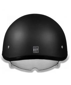 Riding Gear Daytona Helmets DS8-B ‘Skull Cap' Dull Black Half Face Helmet With Inner Shield