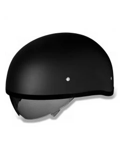 Riding Gear Daytona Helmets DS8-B ‘Skull Cap' Dull Black Half Face Helmet With Inner Shield