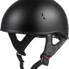Gmax 72-6431L HH-45 Naked Half Helmet Matte Black Riding Gear