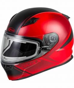 Closeout-Gmax E72-6331S Ff-49S Hail Snow Helmet W/Elec Shield Matte Red/Black Sm Riding Gear