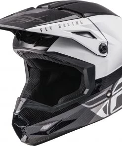 Fly Racing 73-8630 Kinetic Straight Edge Helmet Black/White Riding Gear