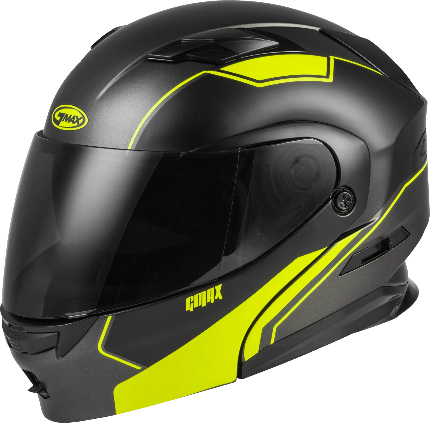 Riding Gear Gmax 72-4731L MD-01 Modular 'Exploit' Helmet Matte Black/Hi-Vis