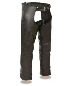 Event Leather EL1117BO Men's Black Classic Leather Chaps With Coin Pocket Motorcycle Pants & Chaps