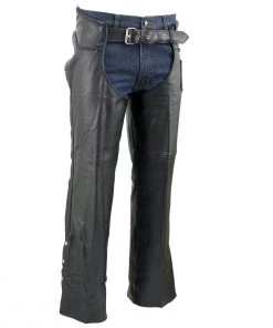 Motorcycle Pants & Chaps Event Leather EL1117BBO Men's Black Classic 'Braided' Leather Chaps