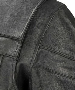 Leather Motorcycle Jackets Event Leather EL1408 Men's Black Sporty Scooter Crossover Leather Jacket