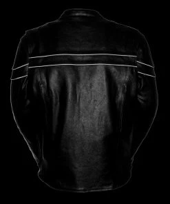 Leather Motorcycle Jackets Event Leather EL1408 Men's Black Sporty Scooter Crossover Leather Jacket