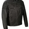 Leather Motorcycle Jackets Event Leather EL1408 Men's Black Sporty Scooter Crossover Leather Jacket