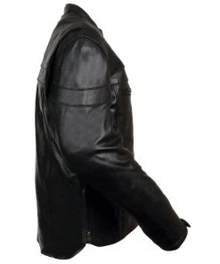 Leather Motorcycle Jackets Event Leather EL1408 Men's Black Sporty Scooter Crossover Leather Jacket