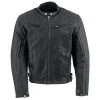 Genuine Leather EL2001 Men's Black ‘Vented Scooter’ Leather Jacket Leather Motorcycle Jackets
