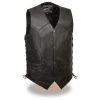 Event Leather EL5397 Men's Black Leather Vest With Gun Pocket And Side Laces Motorcycle Vests