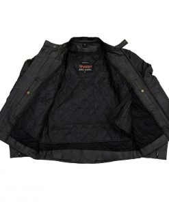 Event Leather Event Biker Leather EL5410 Men's Black Side Lace Vented Scooter Jacket Leather Motorcycle Jackets