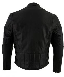 Event Leather Event Biker Leather EL5410 Men's Black Side Lace Vented Scooter Jacket Leather Motorcycle Jackets