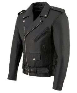 Event Leather EL5411 Men's Black Classic Side Lace Motorcycle Leather Jacket