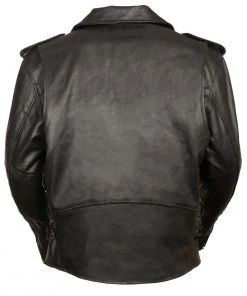 Event Leather EL5411 Men's Black Classic Side Lace Motorcycle Leather Jacket