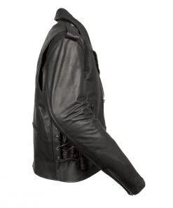 Event Leather EL5411 Men's Black Classic Side Lace Motorcycle Leather Jacket