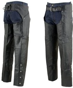 Motorcycle Pants & Chaps Genuine Leather EL1153 Unisex Black Classic Motorcycle Leather Chaps