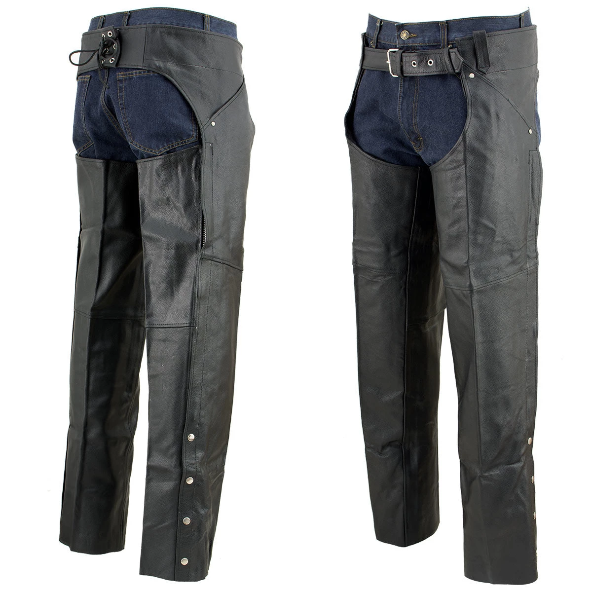 Motorcycle Pants & Chaps Genuine Leather EL1153 Unisex Black Classic Motorcycle Leather Chaps