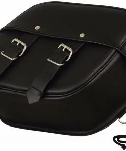 Riding Gear First Manufacturing FIBAG8009 Black Leather Mountable Motorcycle Saddlebags