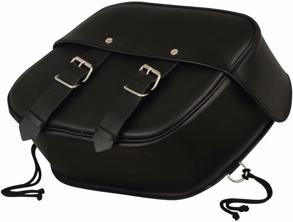 Riding Gear First Manufacturing FIBAG8009 Black Leather Mountable Motorcycle Saddlebags