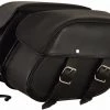 Riding Gear First Manufacturing FIBAG8009 Black Leather Mountable Motorcycle Saddlebags