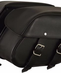 Riding Gear First Manufacturing FIBAG8009 Black Leather Mountable Motorcycle Saddlebags